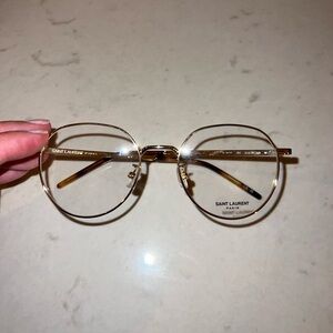 YSL Saint Laurent Gold Eyeglasses